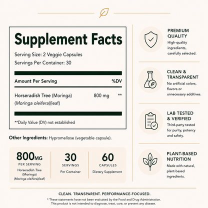 Moringa Capsules | Pure Plant-Based Wellness Supplement